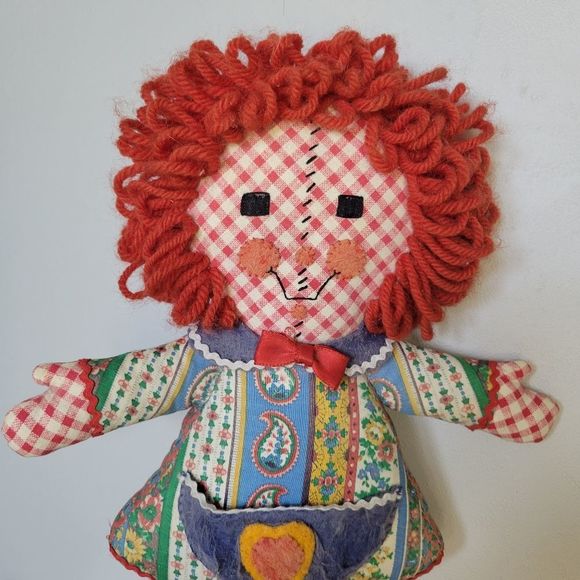 1920s Raggedy Anne Antique Handmade Doll Plush - Picture 3 of 13